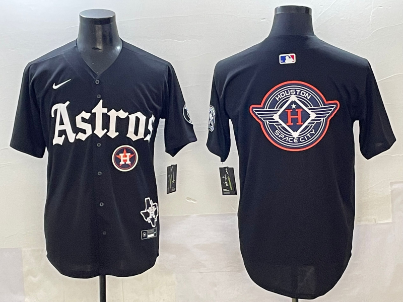 Men Houston Astros blank black MLB Nike 2025 jersey 06